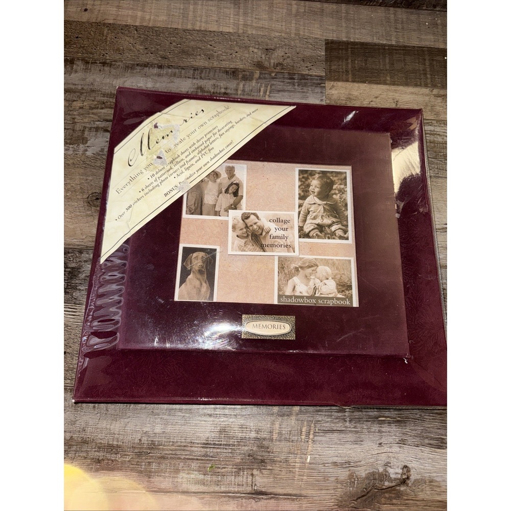 New Seasons 12" x 12" Burgundy Embossed Scrapbook Shadowbox Cover New